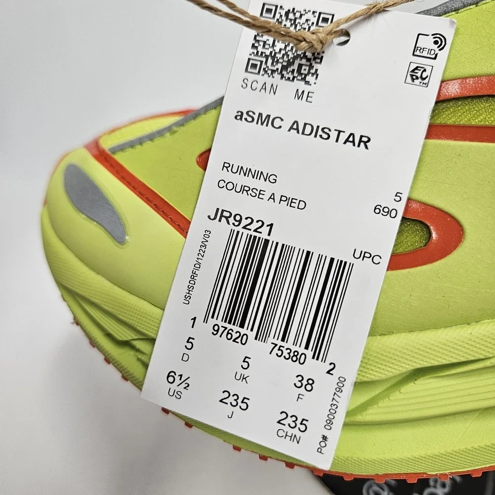 adidas aSMC ADISTAR Stella McCartney Neon Yellow JR9221 Women's Size 6.5